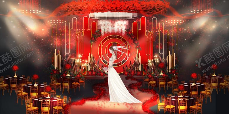 编号：74168310171653265318【酷图网】源文件下载-红色婚礼设计背景图片