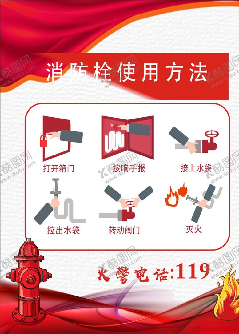 编号：96058706190431362047【酷图网】源文件下载-消防栓使用方法