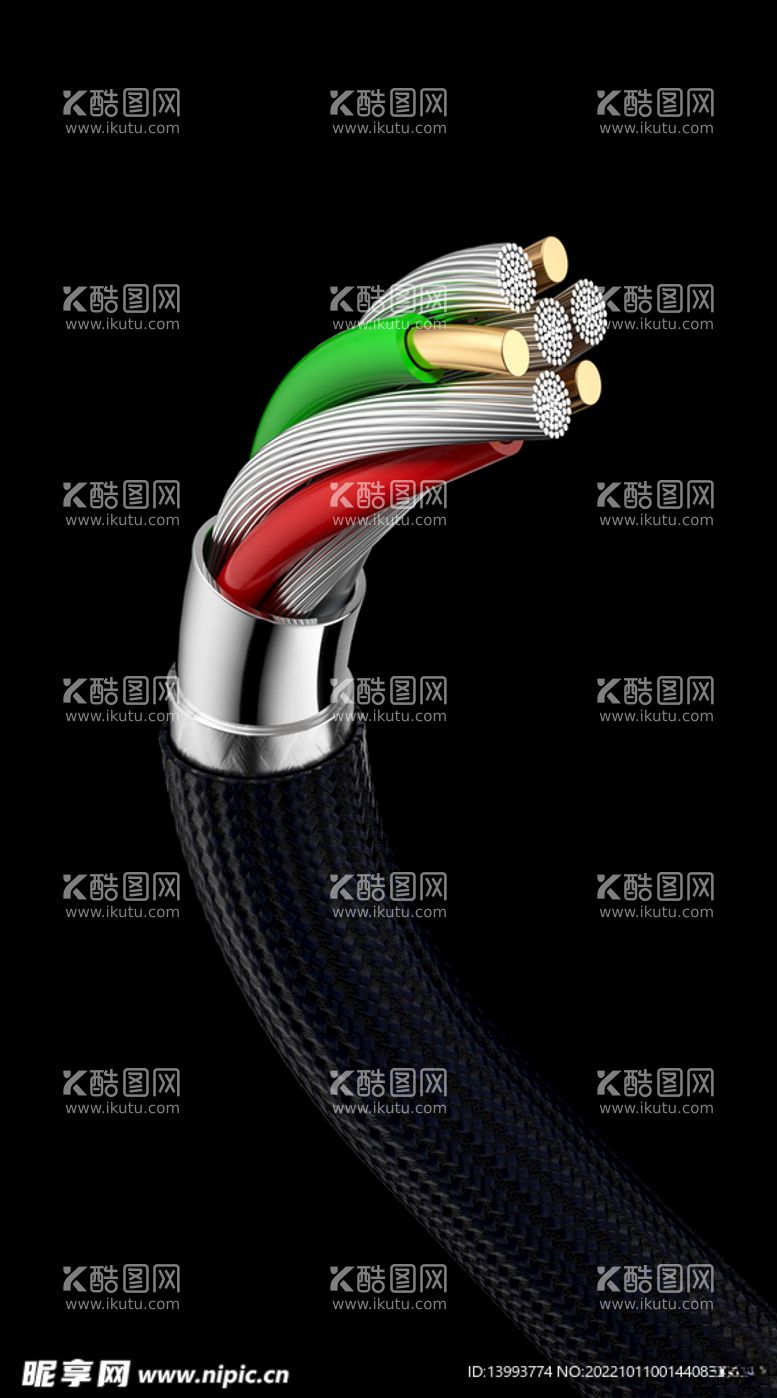 编号：52407312152040039259【酷图网】源文件下载-电线数据线解剖图C4D3D