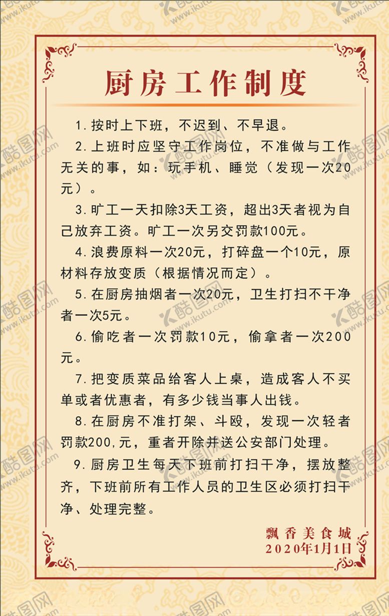 编号：78606310300033231246【酷图网】源文件下载-餐厅制度