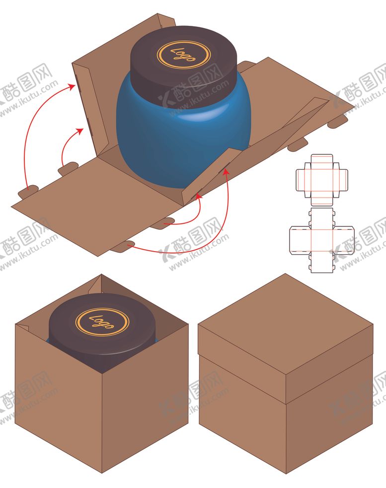 编号：76816609190854271359【酷图网】源文件下载-纸质包装盒刀模设计图