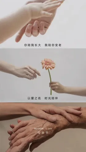 母亲节日手海报