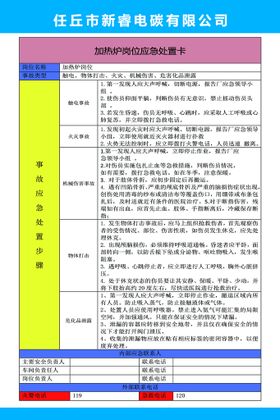 风险告知卡 混料、搅拌岗位应急