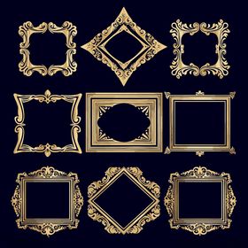 金色复古风精美画框集合