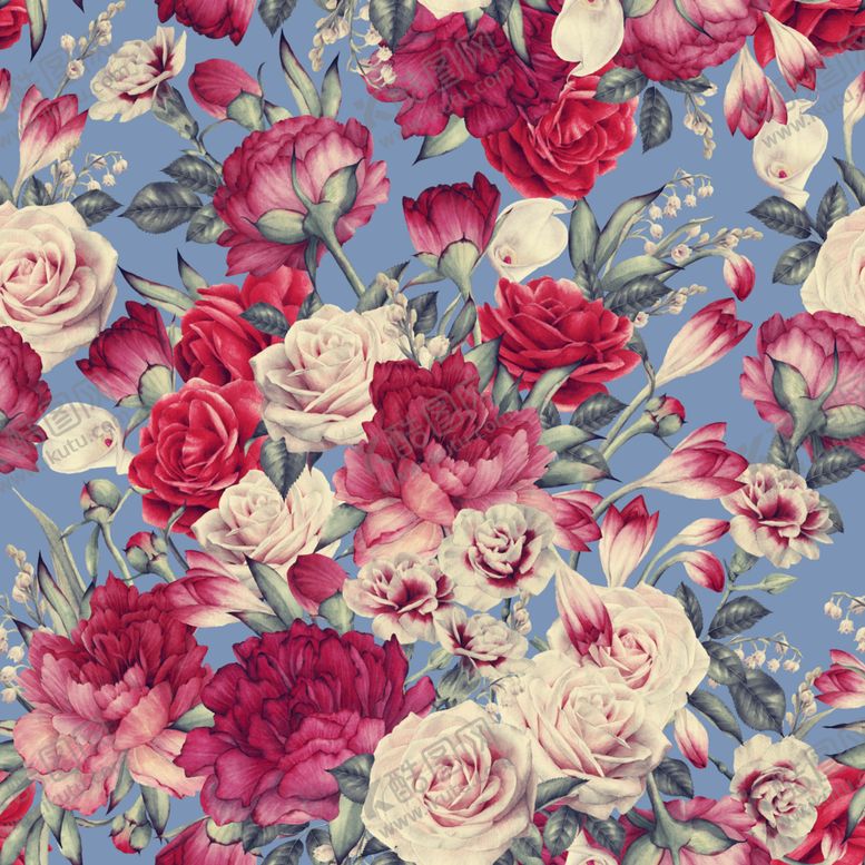 编号：12245801041050528710【酷图网】源文件下载-复古花卉图案布料纹理