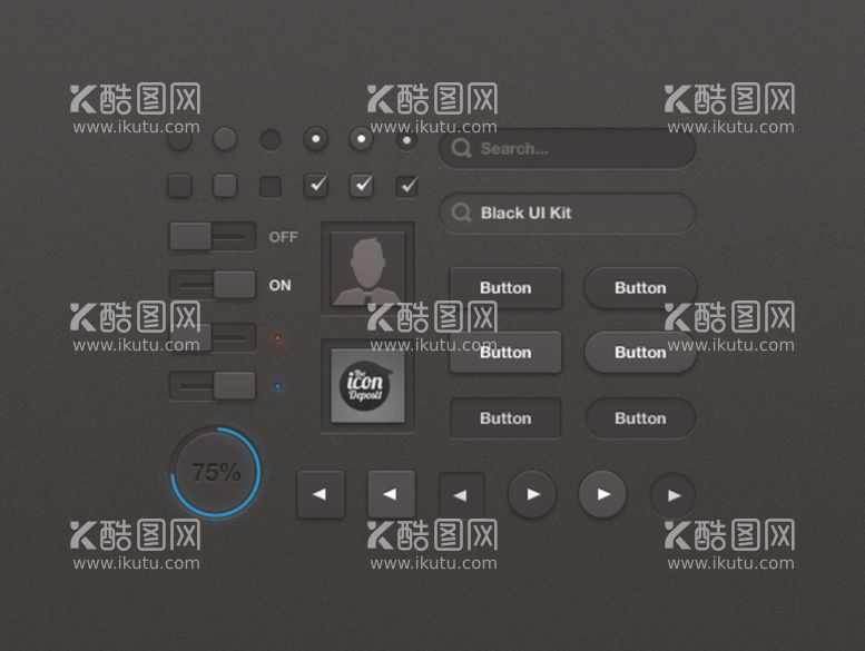 编号：12626011130604098878【酷图网】源文件下载-ui按钮套件