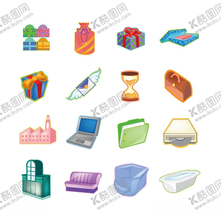 编号：64586710280823248270【酷图网】源文件下载-彩绘办公图标