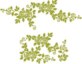 手绘玫瑰花朵EPS矢量图