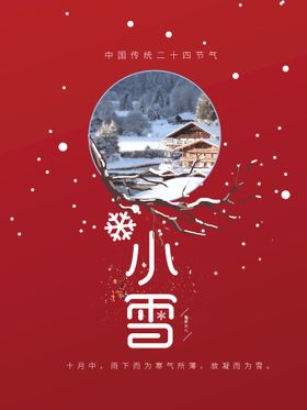 编号：09567109222337347345【酷图网】源文件下载-24节气小雪海报