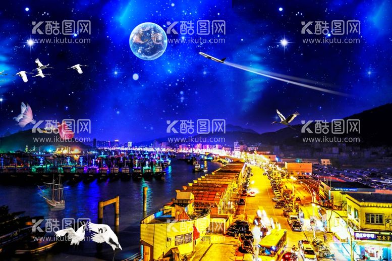 编号：73815012230300085337【酷图网】源文件下载-舟山普陀夜景星空图片