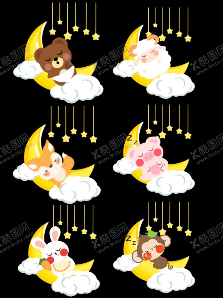 编号：63539909201639046711【酷图网】源文件下载-世界睡眠日卡通动物睡觉