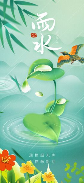 雨水时节荷塘清新景象