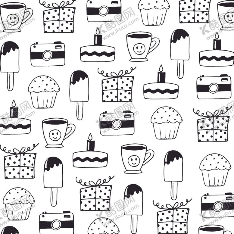 编号：36752309280621256992【酷图网】源文件下载-黑白涂鸦