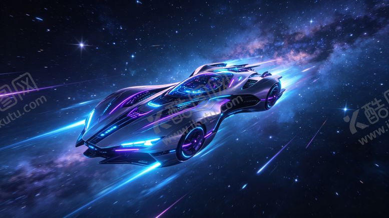 编号：61336806101348438821【酷图网】源文件下载-炫酷科幻赛车在星空中飞驰