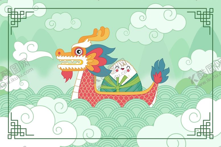 编号：04769509191917170359【酷图网】源文件下载-手绘端午龙舟