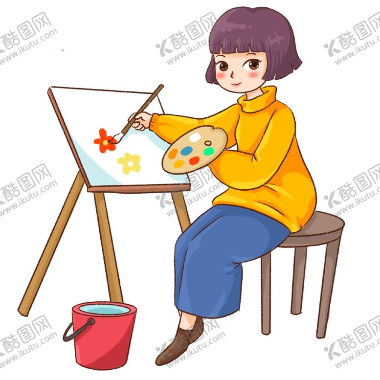 编号：95868409140429527864【酷图网】源文件下载-卡通画画女孩