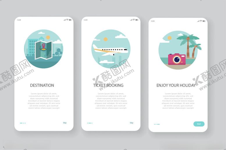 编号：35771811200113454585【酷图网】源文件下载-旅游应用界面展示