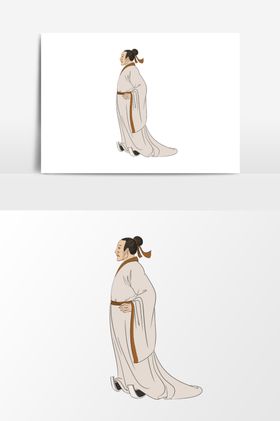 淡彩国画人物