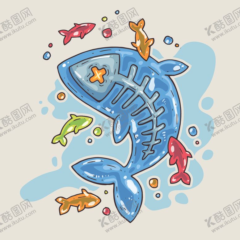 编号：13652209280608349601【酷图网】源文件下载-创意嘻哈怪物涂鸦插画