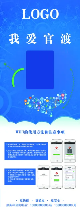 wifi使用流程展架
