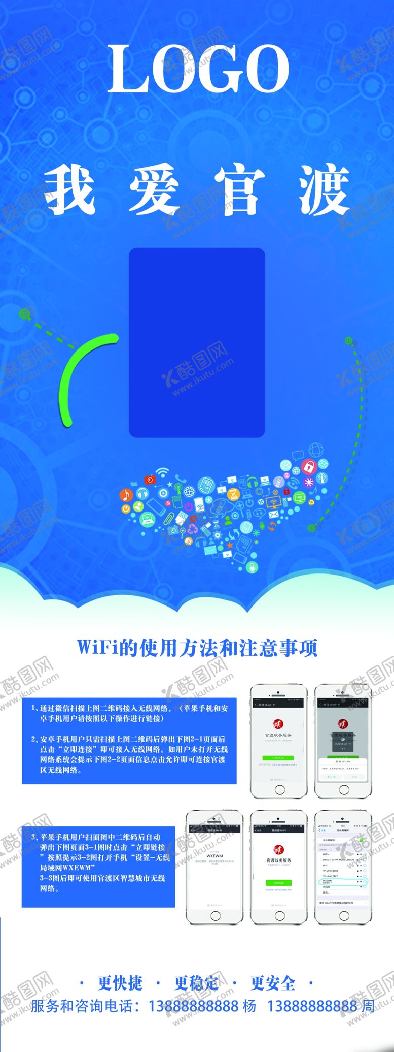 编号：48823004271458533698【酷图网】源文件下载-wifi使用流程展架