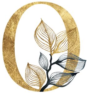 金色花纹字母