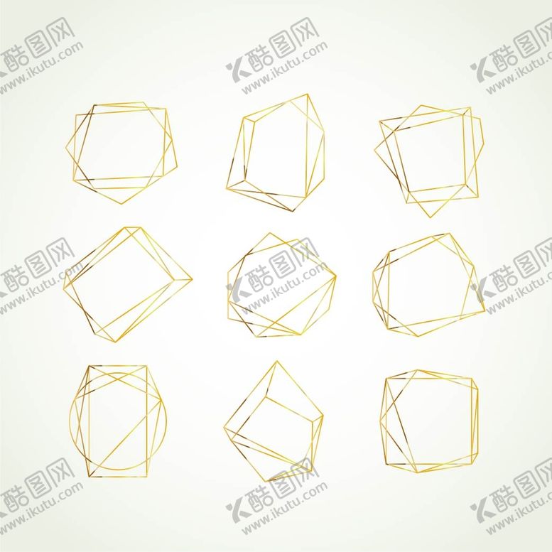 编号：09863109260857404603【酷图网】源文件下载-金色几何图形边框