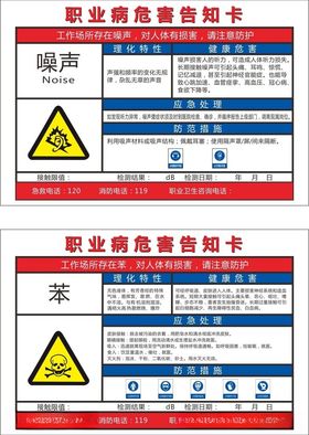 职业病危害告知卡