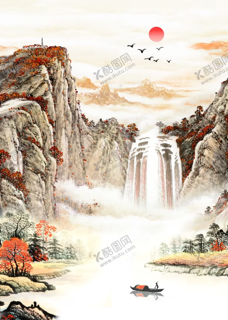 编号：15970802070109597779【酷图网】源文件下载-水墨山水画