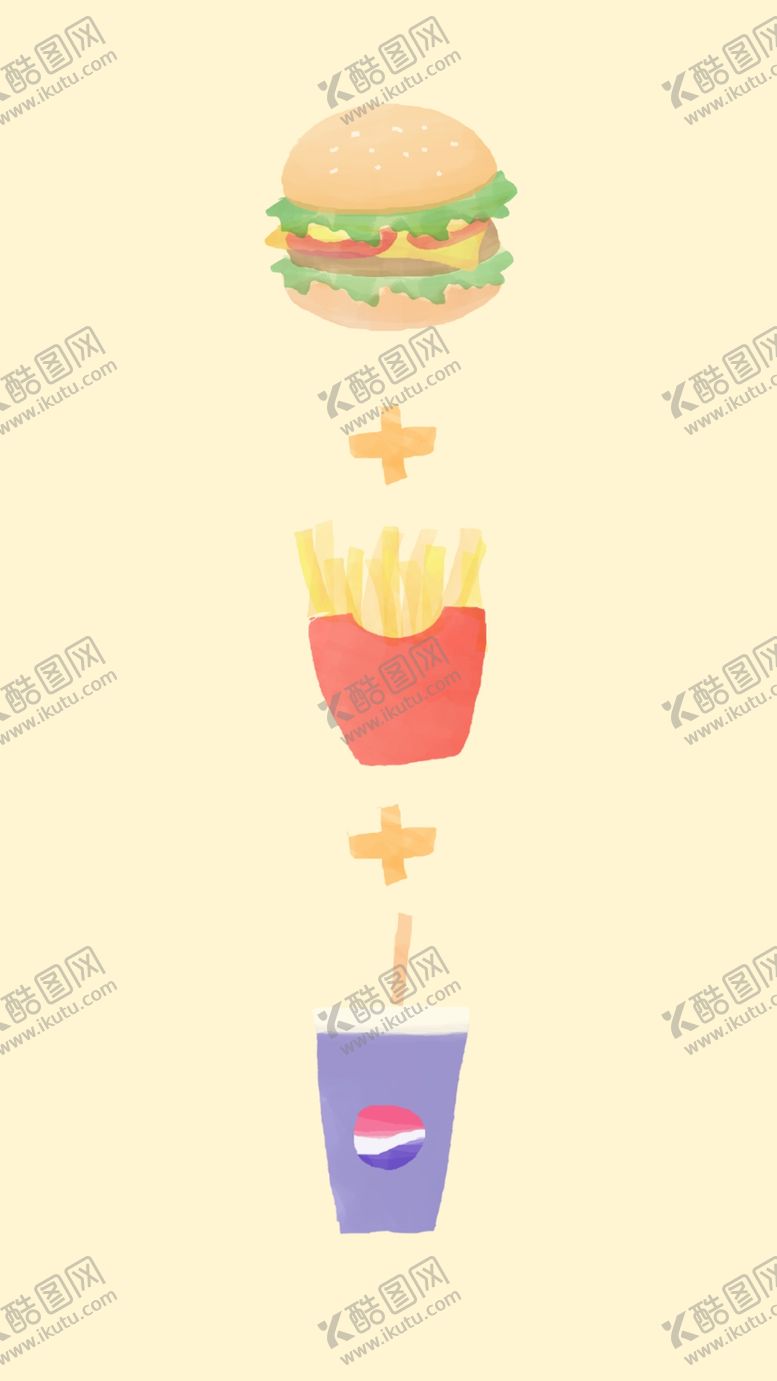 编号：84730707122122417728【酷图网】源文件下载-手绘汉堡三件套
