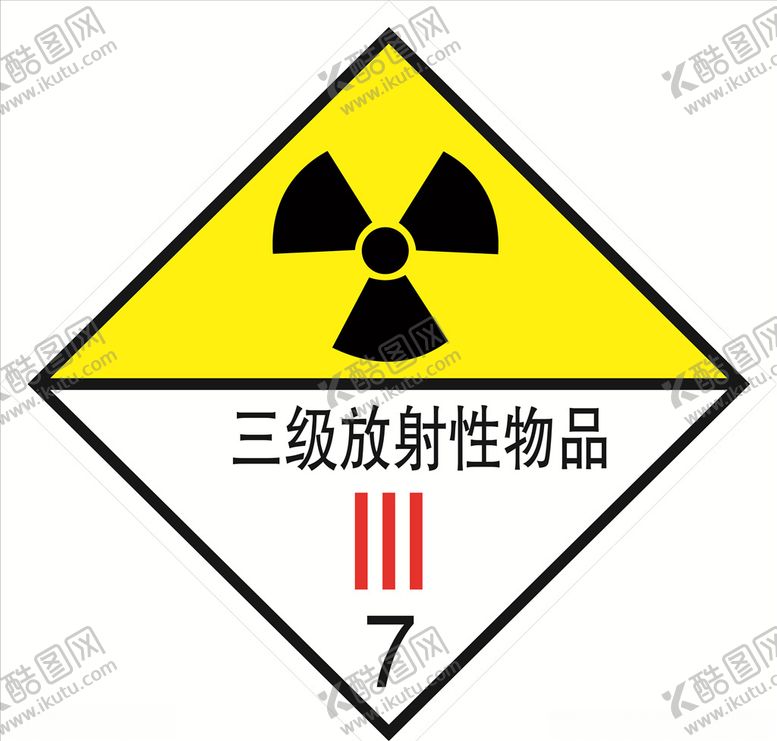 编号：84430609140637571043【酷图网】源文件下载-危险货物包装标志三级放射性物品