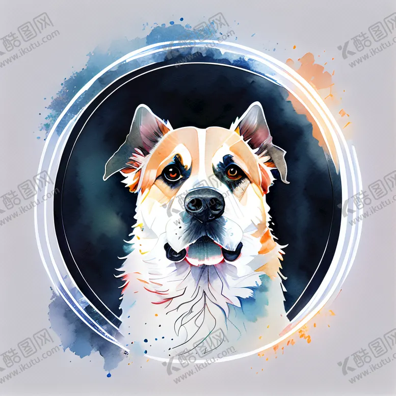 编号：29150811061252523304【酷图网】源文件下载-小狗水彩画
