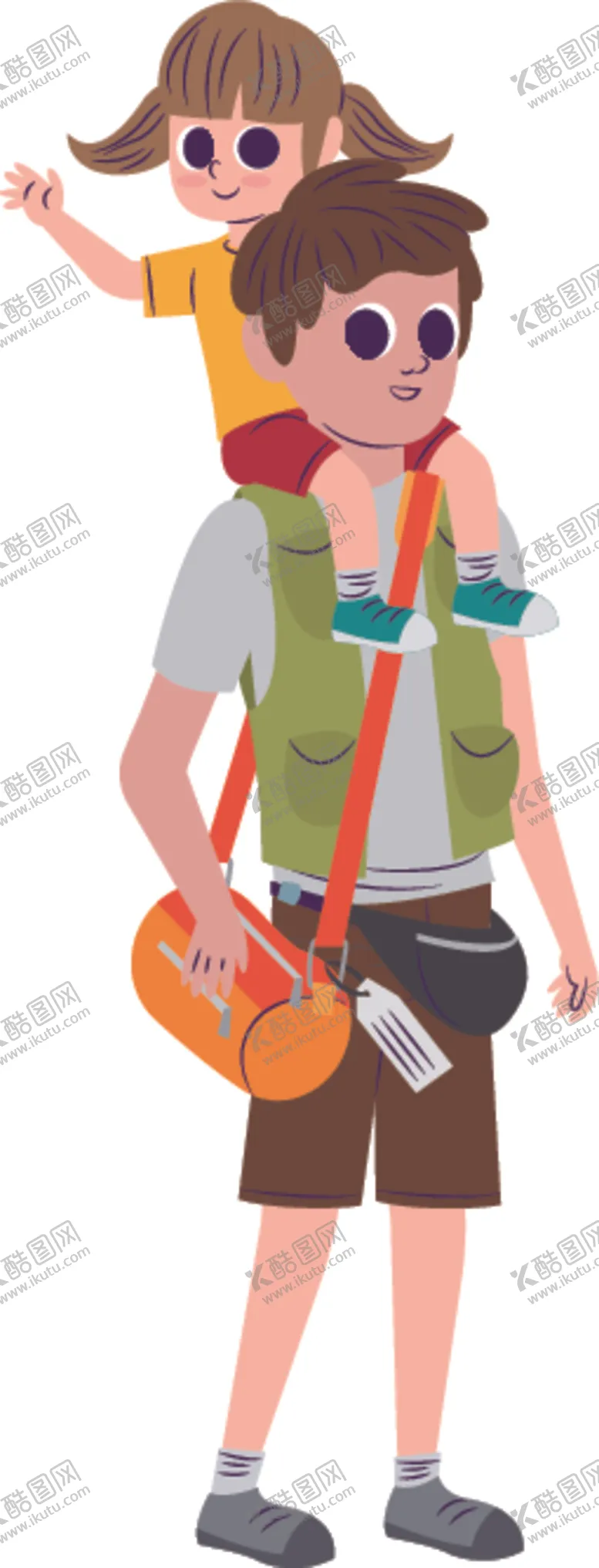 游客旅行箱背包观光人