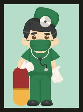手绘医疗人物素材护