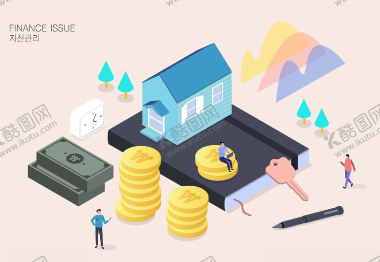 编号：28145409130118516300【酷图网】源文件下载-房产投资金融理财纸币2.5D