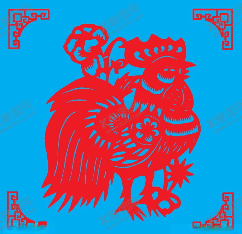 编号：69371207141412433158【酷图网】源文件下载-鸡剪纸