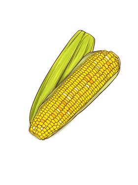 手绘卡通玉米