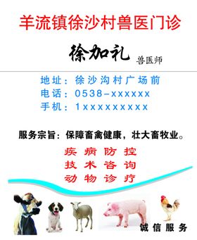 兽医兽医名片养殖种牛肉