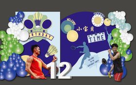 羽毛球生日背景