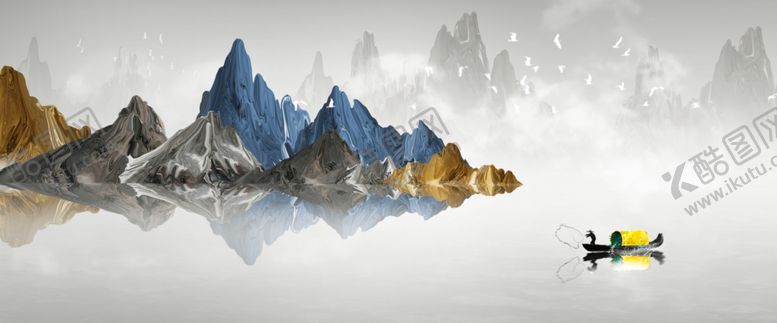 编号：15781202130127301534【酷图网】源文件下载-水墨山水画