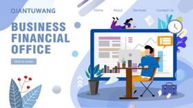 扁平化科技办公插画