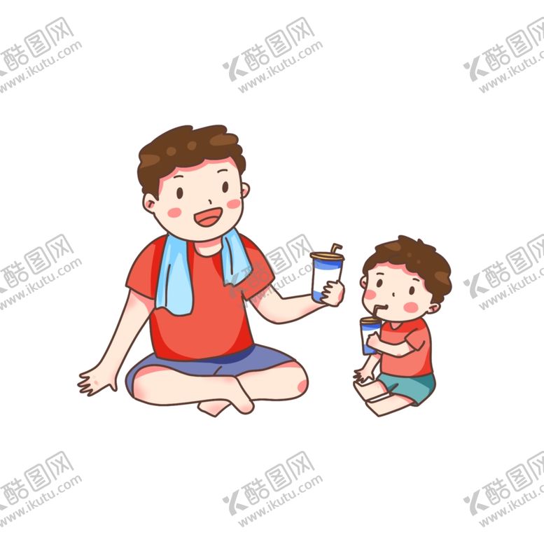 编号：12597503130705555473【酷图网】源文件下载-父子卡通人物素材