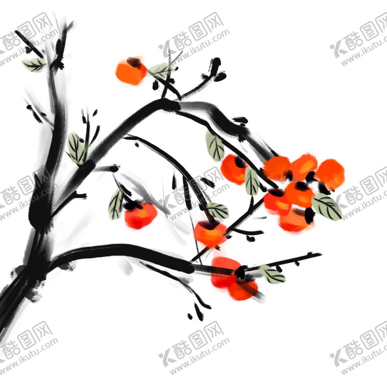 编号：89317604212204545946【酷图网】源文件下载-冬季柿子素材