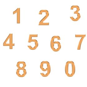 金属质感阿拉伯数字