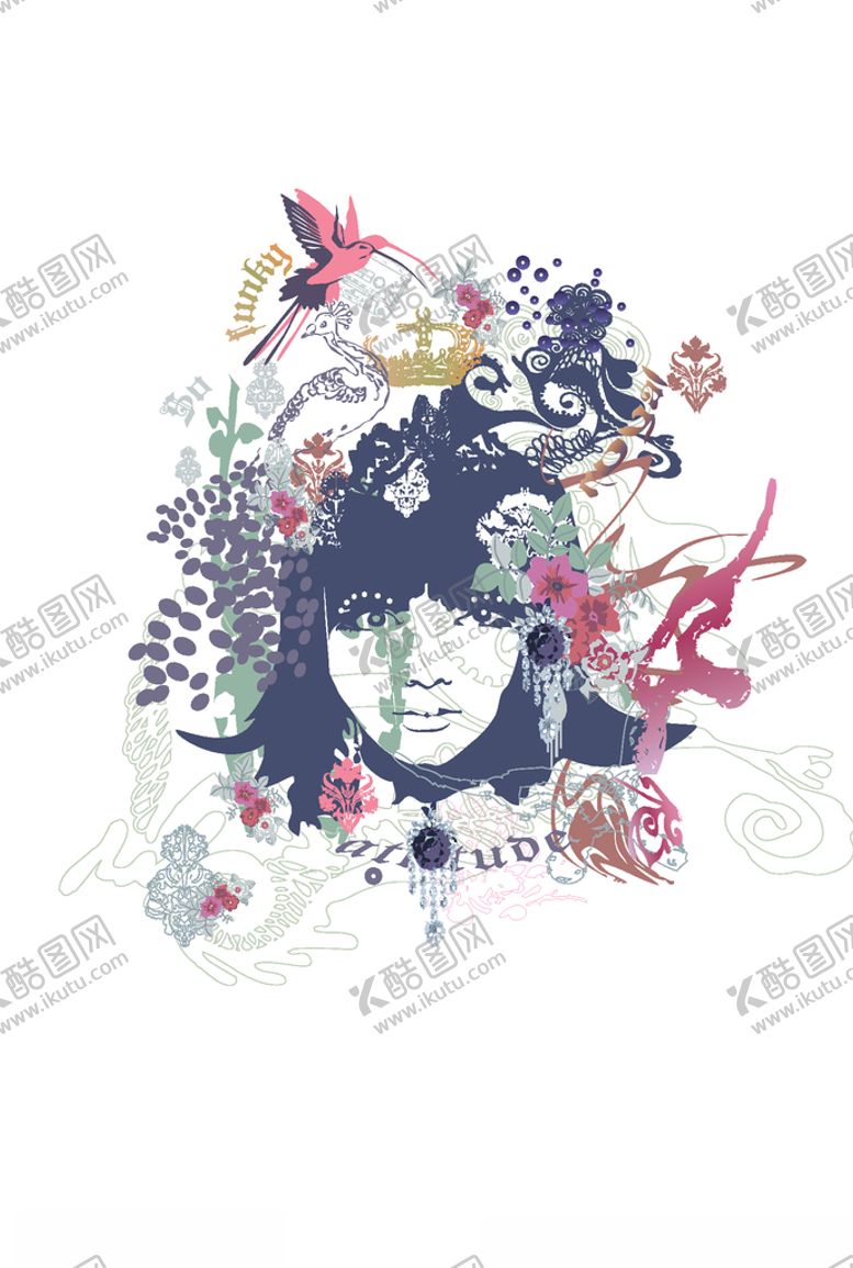 编号：59461905032056339266【酷图网】源文件下载-女装人物印花