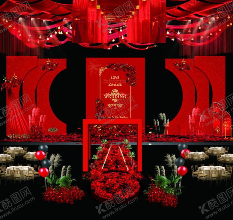 编号：83904210101527312938【酷图网】源文件下载-红色婚礼