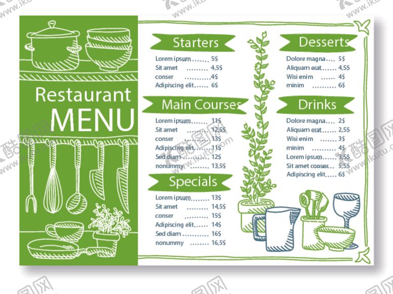 编号：15874009190649297806【酷图网】源文件下载-餐厅菜单