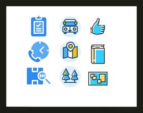 交通工具图标元素识素材