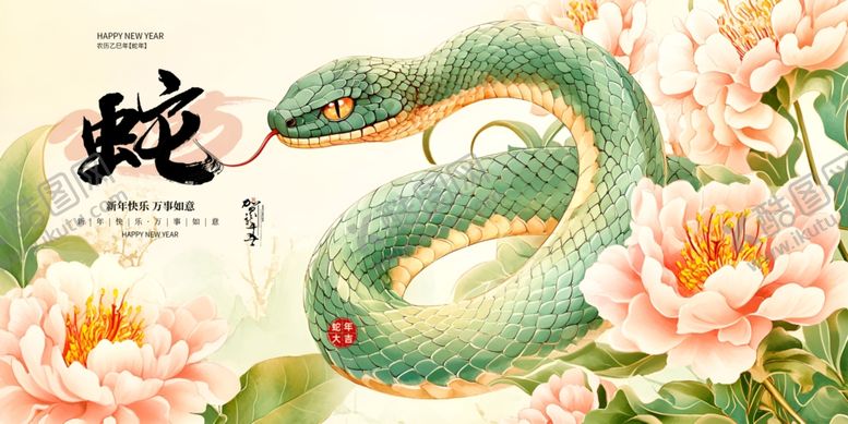 编号：65321901251255445576【酷图网】源文件下载-蛇年海报图片