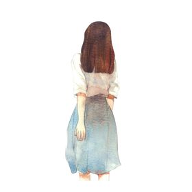 彩绘人物背影